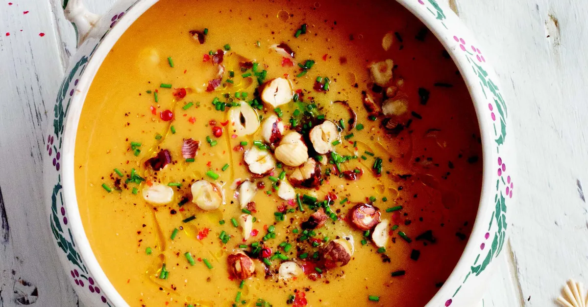 Velouté de courge musquée et de châtaignes